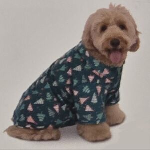 Cozy Dog Pajamas with Christmas Tree Print